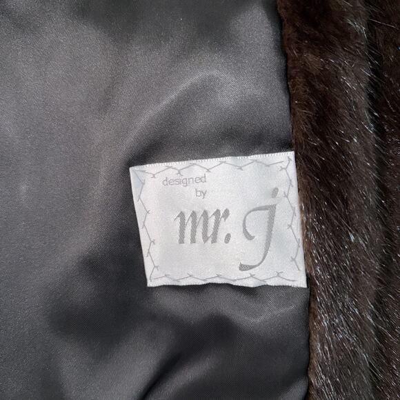 NWT Vintage Jones Designs Ivey's Designed by Mr. J Mink Brown Fur Coat - Picture 6 of 7